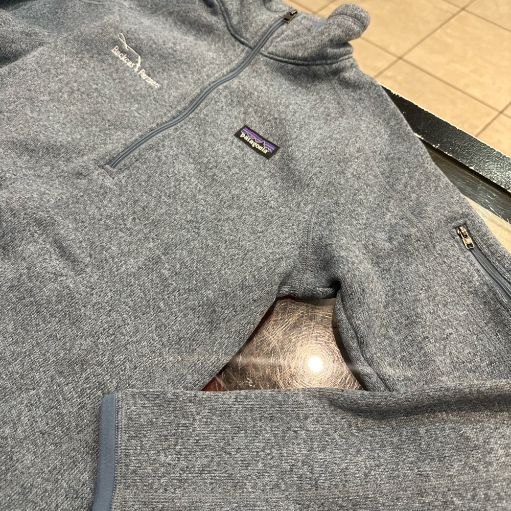 O2 Patagonia Better Sweater Womens 1/4 Zip Fleece Jacket Light Blue Medium